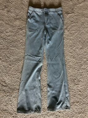 Anthropologie Wide-Leg Jeans in Washed Blue-Green